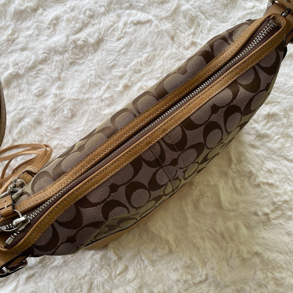 Vintage Coach Signature Logo East West Bag Jacquard C 9363 Y2K Hobo Shoulder Bag - Picture 7 of 16
